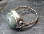 VINTAGE St Silver RING - with Connemara Marble - Size Q (8) - 5g