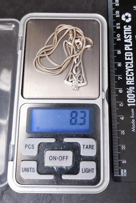 Vintage Sterling Silver Celtic PENDANT NECKLACE on 16" - 8.3g