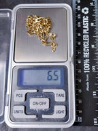 Vintage 9ct GOLD FIGARO Flat Curb CHAIN Necklace - 18" - 6.5g