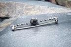 Irish Silver HARP BROOCH with Marcasite Stones Art Deco - 3g