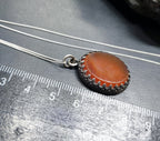Antique Carnelian Agate  Pendant Necklace  on  20" Chain - 6.9g