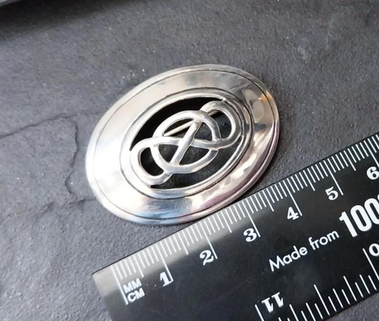 Kit Heath Sterling Silver Celtic Art Nouveau Brooch - 12.3g