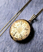 GEORG JENSEN 9ct Gold  Five Flower Locket - with 20" Gold Chain - 8.2g