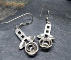 Kit Heath Sterling Silver Dangle Earrings - Rose Drop - 3.2g
