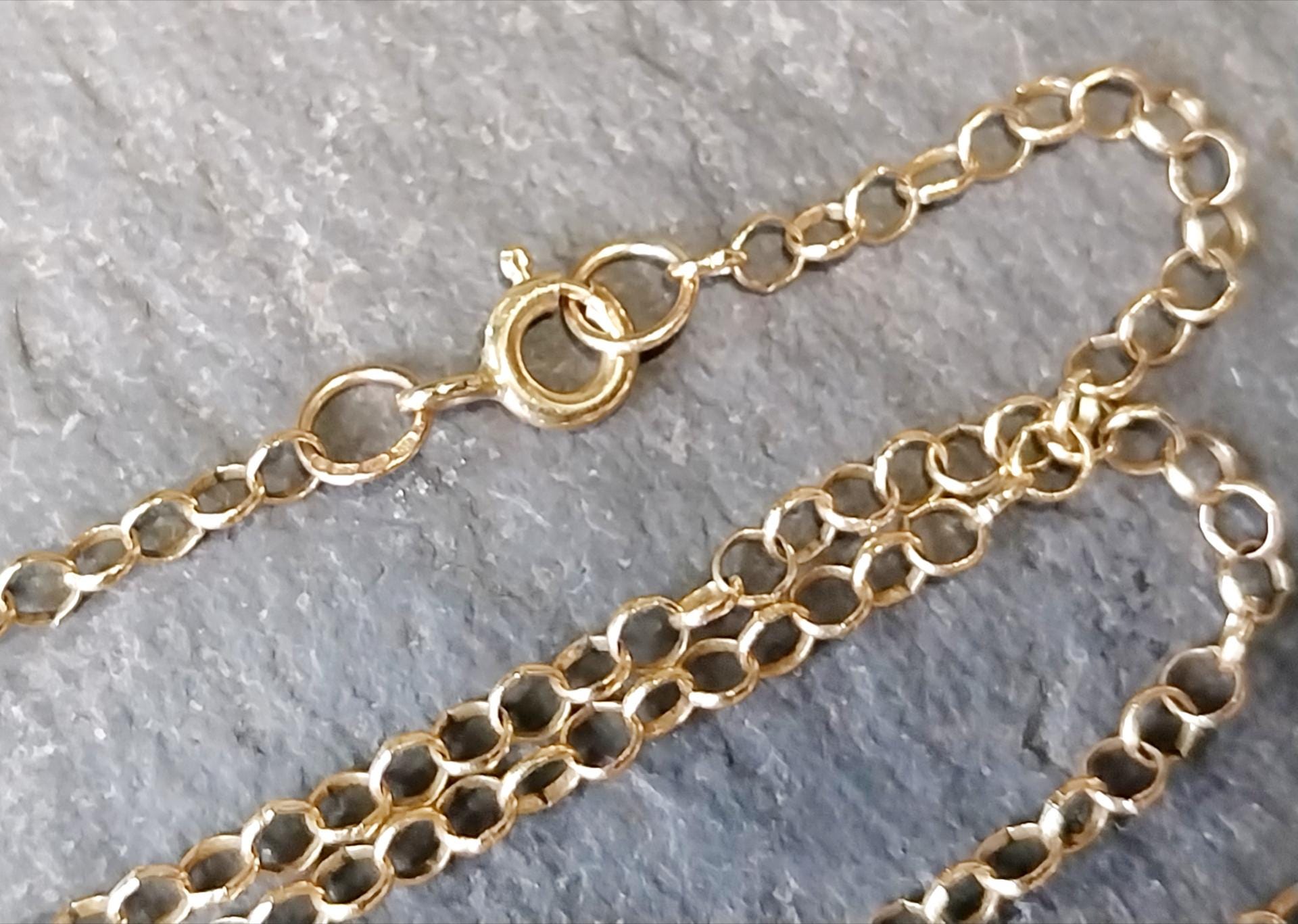 Vintage 9ct GOLD BELCHER Chain Necklace, 23" Long  Hallmarked - 3.1g