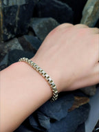 Vintage STERLING SILVER Bracelet Double Box Link 19cm - 19.4g