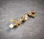 Antique VICTORIAN Branch BROOCH with three leaf clover - 2.1g
