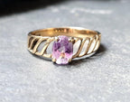 9ct GOLD AMETHYST Ring  - Size uk P (us 7.5) - 2g