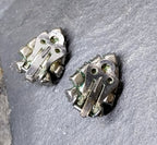 Vintage EARRINGS Blue Aurora Borealis Clip On - 3.7g