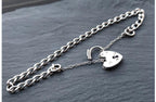 Vintage SILVER LINK BRACELET with Padlock Lock Clasp c 1977 - 18cm - 6.6g