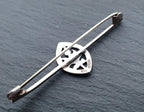 Vintage SILVER Bar Brooch Sweetheart with Thistle - Thomas Fattorini - 2.5g