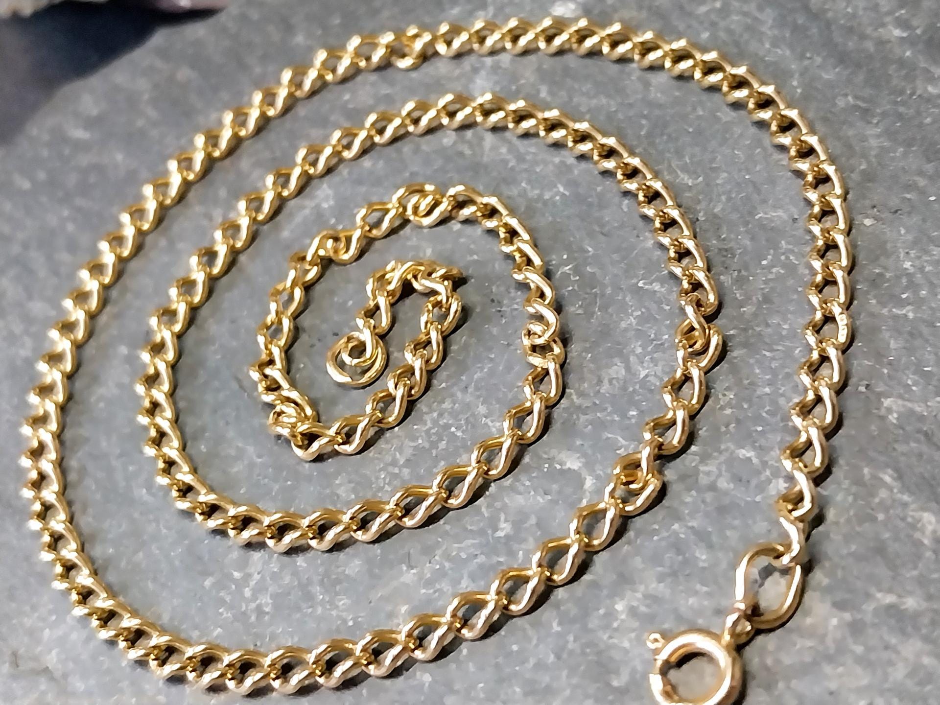 Vintage 9ct GOLD Chain Necklace, 19" Long  Hallmarked - 10.3g