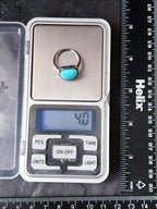 Vintage Sterling SILVER Turquoise Ring - Size uk N (us 7) - 4g