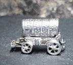 Vintage Silver COWBOY / GYPSY WAGON Charm - Opens Up - Bracelet - 5.1g