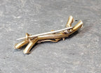 Antique VICTORIAN Branch BROOCH with three leaf clover - 2.1g