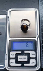 Tigers Eye RING Sterling Silver - Size uk J ( us 5) - 6.1g
