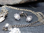 Sterling Silver Daisy Flower  Necklace and Matching Earrings Set - 2.3g