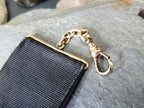 Antique Watch Ribbon with Large Round Photo locket fob - gilt pinchbeck  - 17.9g