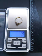 9ct GOLD RING with Sapphires& Diamonds - Size uk N (us 6.5) - 1.8g
