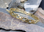 Vintage Rolled Gold BANGLE Bracelet Buckle Design - 12.5g