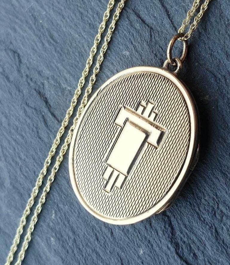 Vintage 9ct Gold Art Deco LOCKET - Chester Hallmark 1955 with 18" Chain - 4.7g
