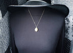 9ct GOLD and BLUE ENAMEL Scroll Locket Necklace & 18" Chain - 2.7g