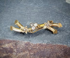 Antique VICTORIAN Branch BROOCH with three leaf clover - 2.1g