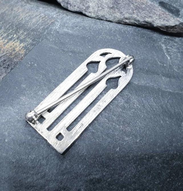 Vintage Sterling Silver Brooch - Art Deco Candles - Edinburgh Hallmarks - 5g