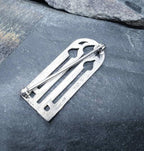 Vintage Sterling Silver Brooch - Art Deco Candles - Edinburgh Hallmarks - 5g