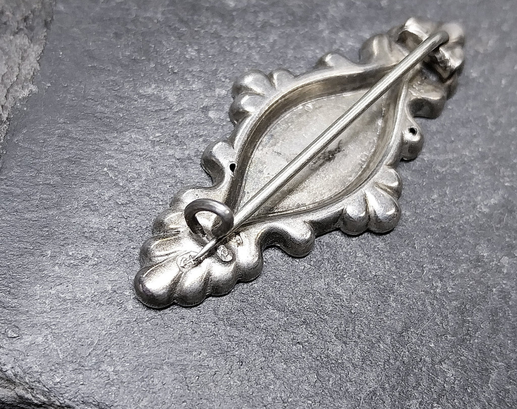 VICTORIAN Sweetheart Brooch - Rose Gold on Sterling Silver c 1880s - 2.5g