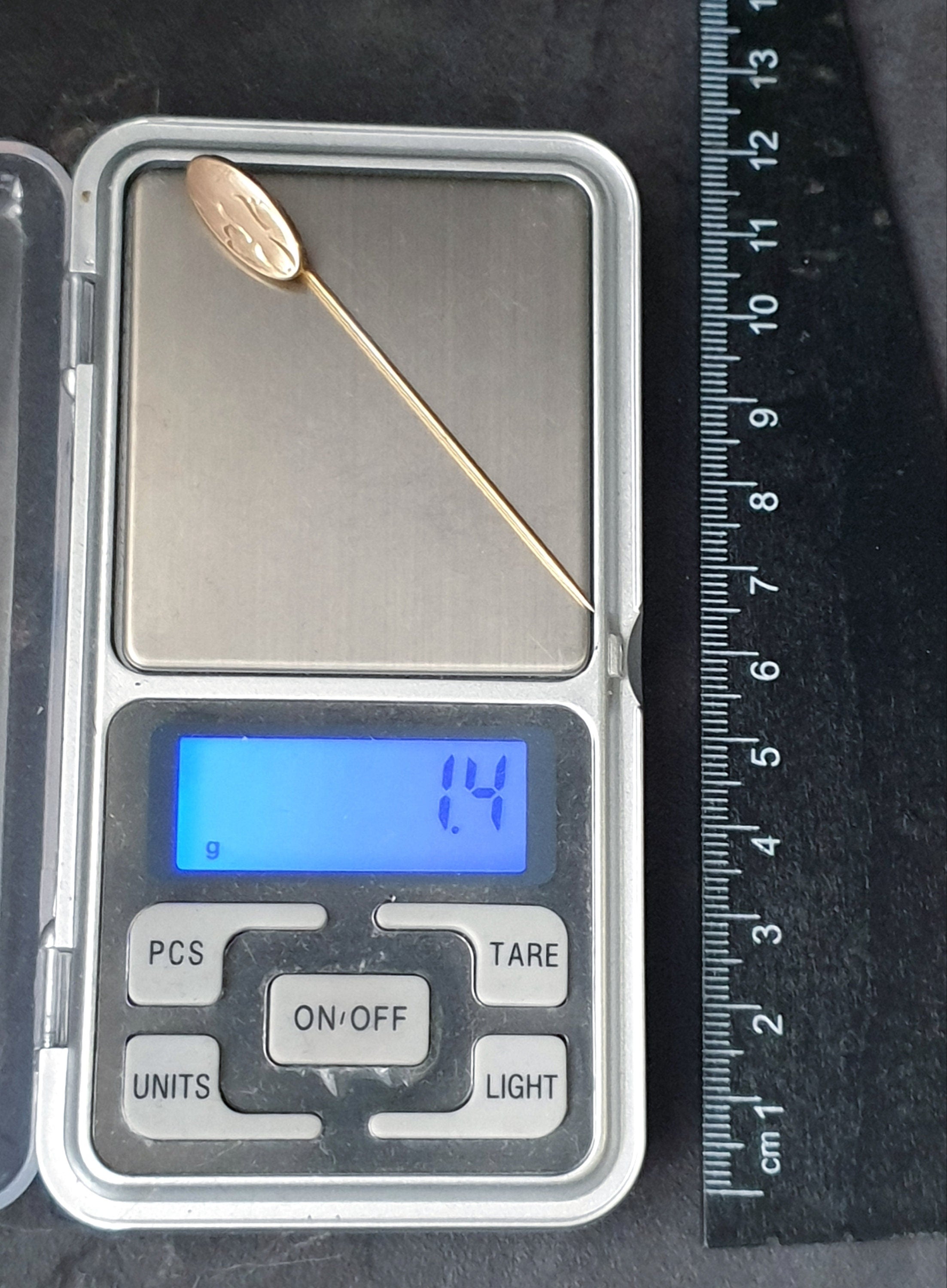 Vintage GOLD Fronted STICK PIN  - Hat or Tie  - 1.4g