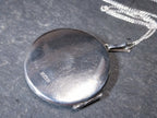 Large Sterling Silver Circular LOCKET Necklace -  on 20" Chain c 1973 - 8.4g