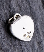 Vtg SILVER Diamond HEART Charm - NV - 1.9g