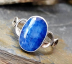 Vintage SILVER RING with Blue Lapis Lazuli Gemstone Size N (us 7) - 2.5g