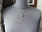 Sterling Silver Amethyst Drop Pendant Necklace  on 18" Chain - 3.5g