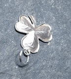 Silver CLOVER SHAMROCK Small CHARM with green enamel - Vintage  0.6g