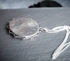 Large Vintage SILVER SUNBURST LOCKET - Sunning with 20" Chain - 10.2g