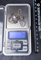 Vintage Georg Jensen St CHRISTOPHER Necklace Pendant on 18" Chain - 7.4g