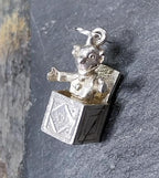 Sterling Silver Jack in a Box Toy Charm for Bracelet or Pendant - 2g