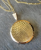 9ct Gold Georg Jensen Locket Necklace - Large Circe Geometric Spiral on 20" Chain - 8.3g