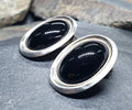 Vintage Art Deco 800 Continental Silver Earrings - Clip On studs - 11.8g