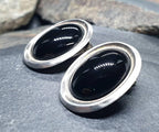 Vintage Art Deco 800 Continental Silver Earrings - Clip On studs - 11.8g
