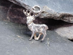 Sterling SILVER STAG DEER Charm Pendant - circa 1958 - 3.1g