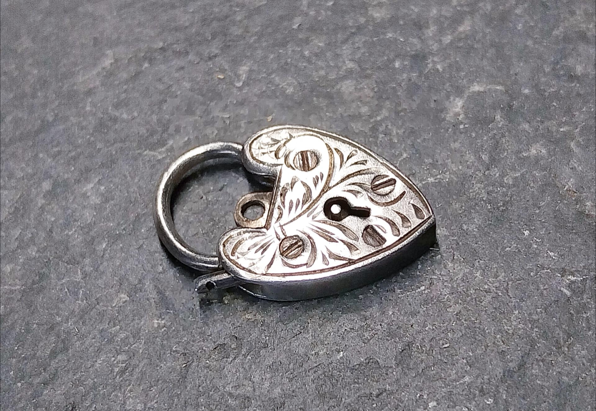 GEORG JENSEN SILVER Heart Lock Charm - for bracelet - Sterling Silver