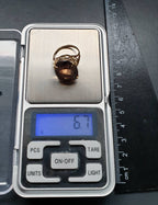 Vintage 9ct GOLD Huge Smoky Quartz Ring c 1966 - Size K  5.25) - 6.7g
