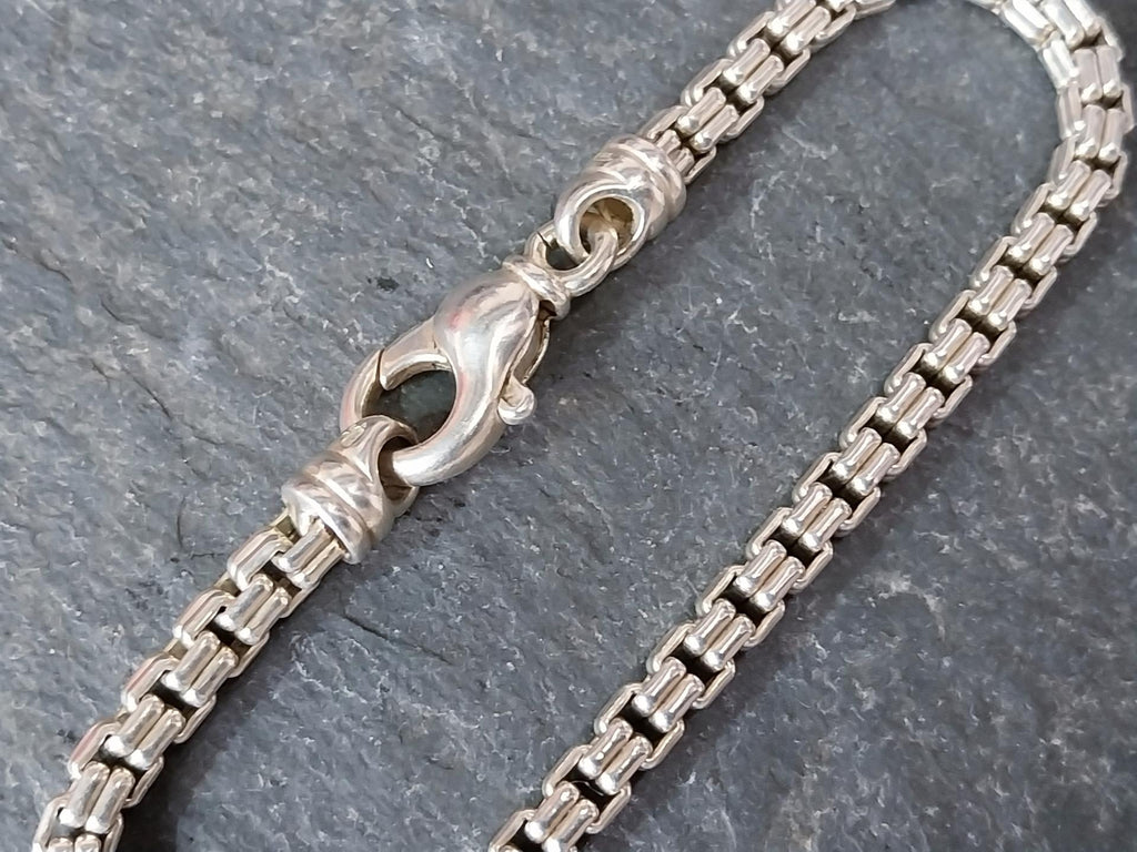 Vintage STERLING SILVER Bracelet Double Box Link 19cm - 19.4g