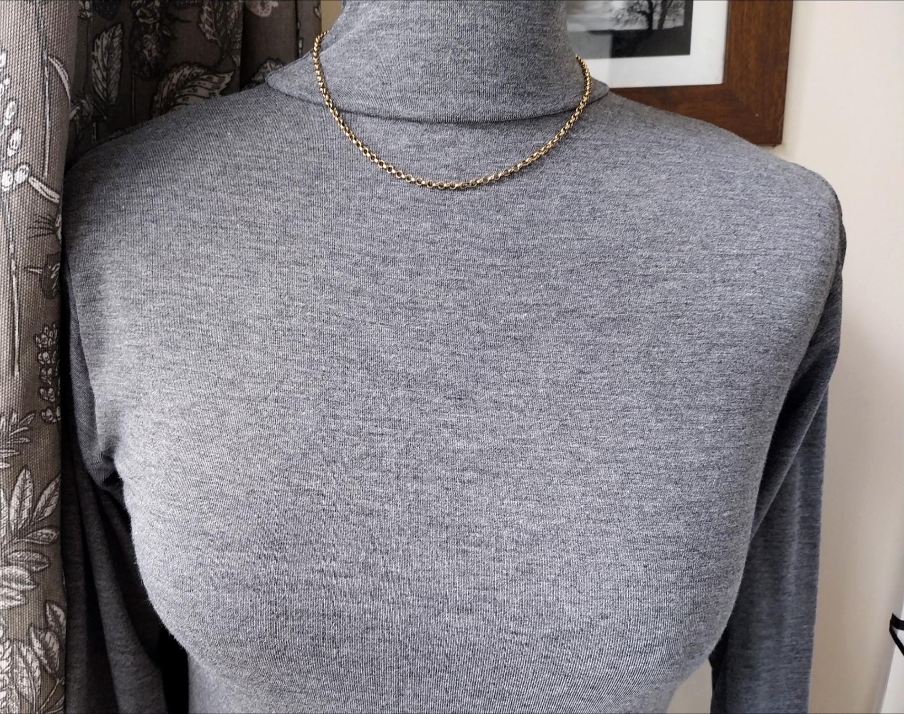 Antique 9ct GOLD BELCHER Chain Necklace with Barrel Clasp - 17.5" - 4.1g