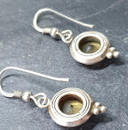 Vintage Sterling Silver Drop Earrings - with Citrine gemstone - 4.3g