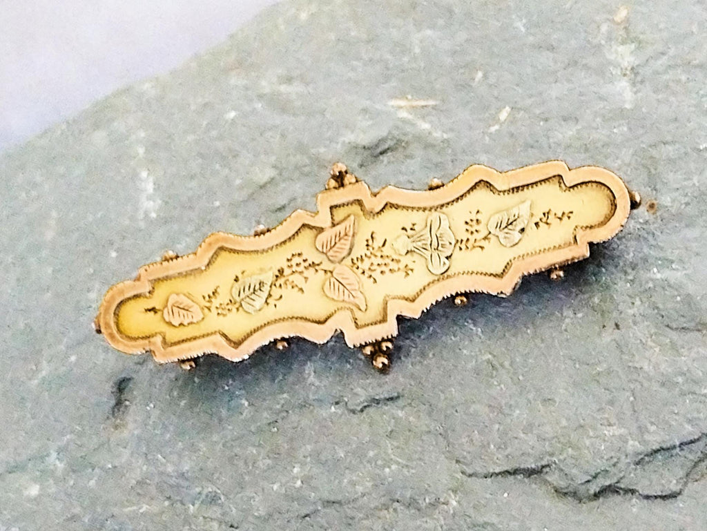 Antique 9ct GOLD Locket BROOCH - Memento Mori - Chester Hallmarks - 2.7g