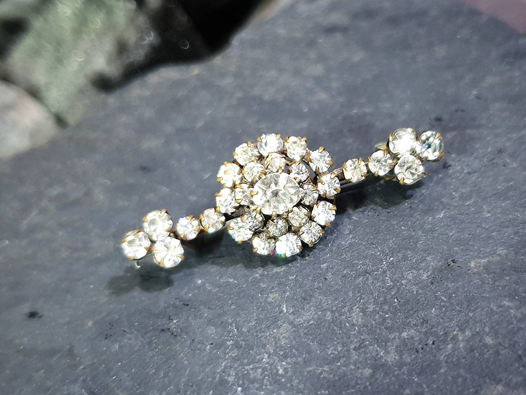 Antique Edwardian BROOCH - Stunning with Paste Stones - 2.9g